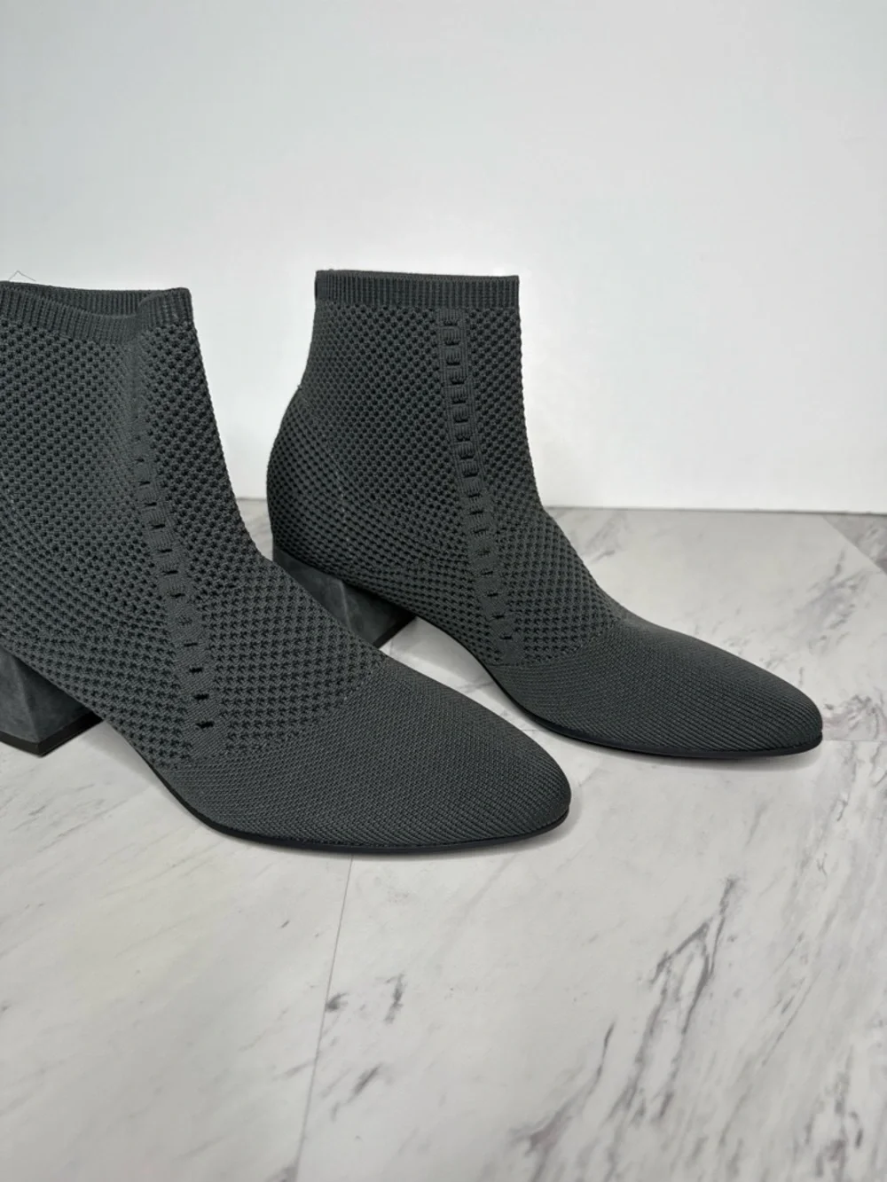 Eileen Fisher Honey Gray Knit Stretch Bootie 9 1/2 - Picture 10 of 13